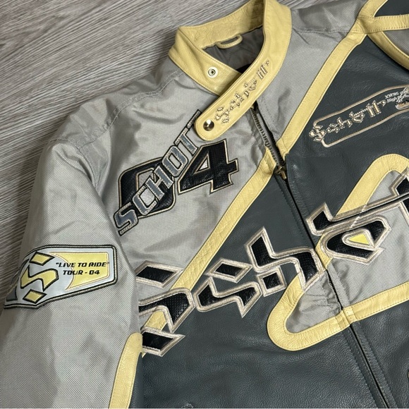Vintage Schott NYC 04 Leather Jacket Racing Men's Streetwear Preowned Sz XL Mens - Picture 4 of 16